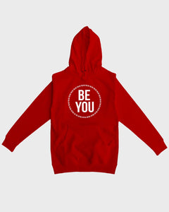 Be You Logo Men's Pullover Hoodie(Red/White)